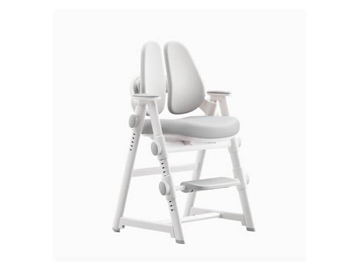 Ygt9mS6vz Stuhl mit hoher Rückenlehne Kinder-Studienstuhl, Grundschüler, Studienstuhl, Lift, Verstellbarer Wachstumsstuhl, korrigierender Sitzsitz(Grigio)