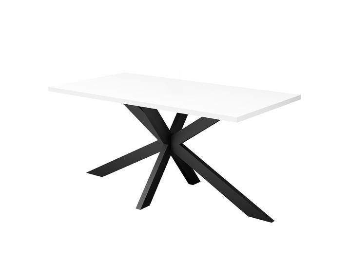 Esstisch Raghen 180 x 90cm Schwarz/Braun/Matt Weiß Sternförmig