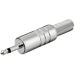 Klinkenstecker, 3,5mm, Mono / 2 polig, Metallausführung mit Knickschutz, Lötmontage