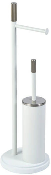 Showerdrape Chester White Toilet Roll Holder & Toilet Brush Combination