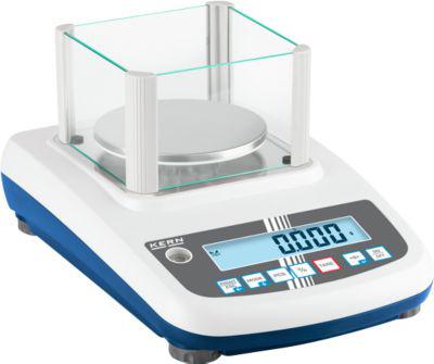 KERN & Sohn Präzisionswaage PFB 600-3 mit LCD-Display, kompakter Bauweise, Edelstahl-Wägeplatte ∅ 120 mm