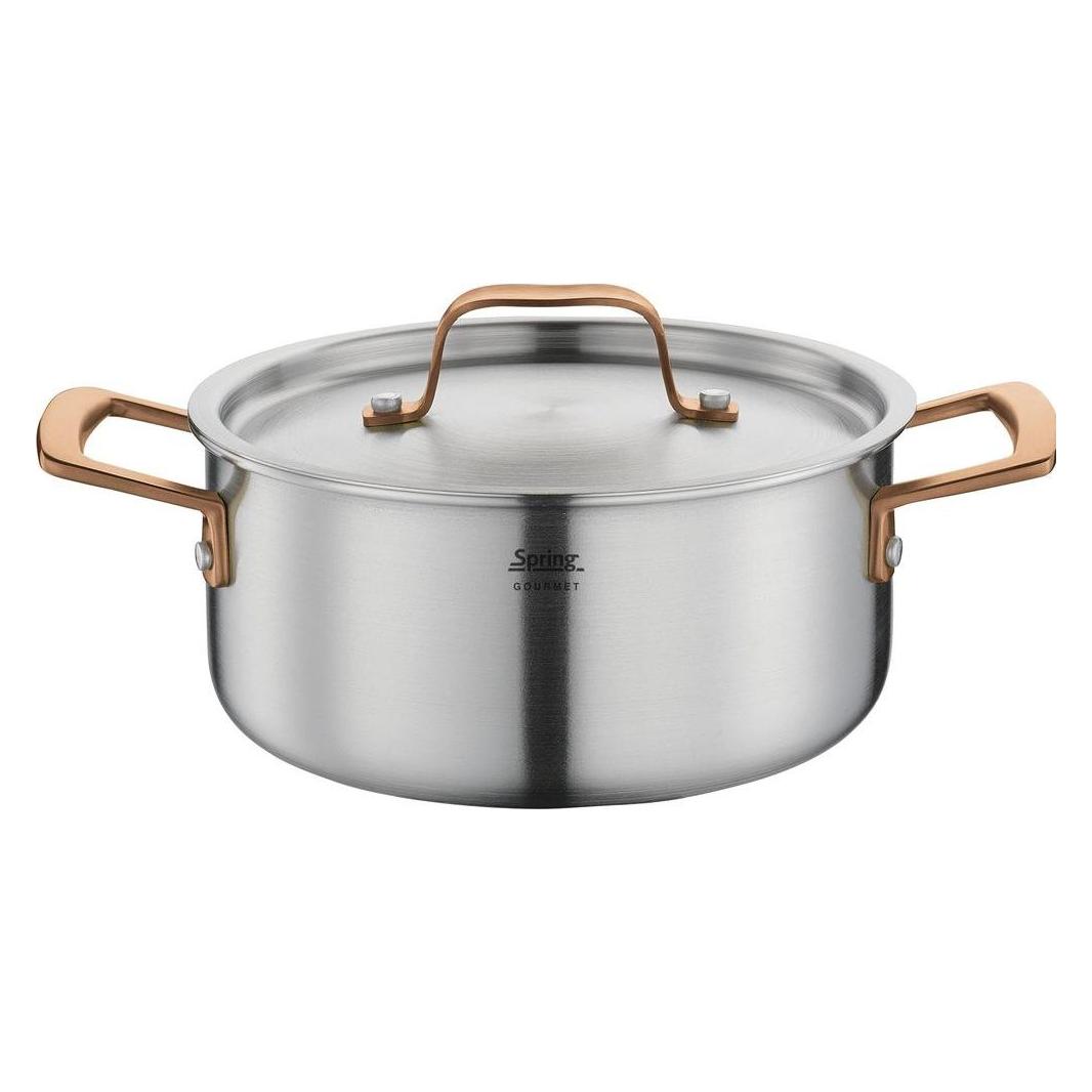 Spring Gourmet Bratentopf rosé-gold (Bräter + Schmortopf, Aluminium, Edelstahl, 20 x 9 cm) (05 1054 06 20-137046.0200)