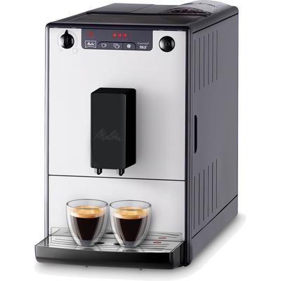 MELITTA Kaffeevollautomat "Solo E950-201, schwarz", silber (silberfarben, schwarz), B:20cm H:30,3cm T:45,5cm, Kaffeevollautomaten, Perfekt für Café crème & Espresso, nur 20cm breit, Kaffeevollautomat