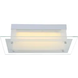 LED Deckenleuchte Wohnzimmerlampe verchromt Deckenlampe Glas satiniert L 36 cm