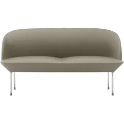 Muuto Oslo Sofa 2-Sitzer, refine leder stone / chrom