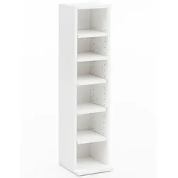 WANDREGAL – 6 Fächer, weiß, schmal, freistehend, 21x91x25,5 cm