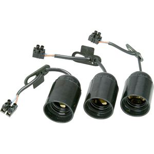 Kopp Lampenfassung schwarz, 15 cm Anschlussleitung, mit E27-Fassung, 3 Stück