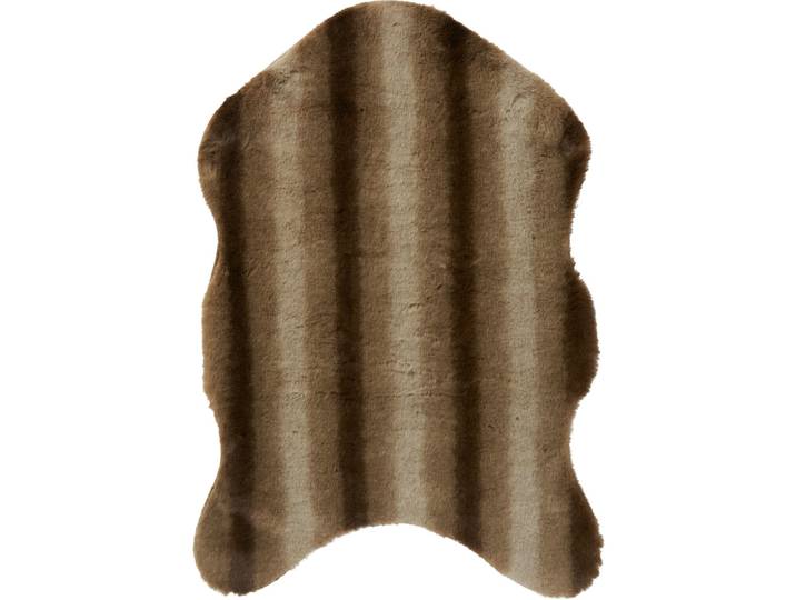 Kuscheliges Kunstfell, 90 x 60 cm, braun-beige gestreift