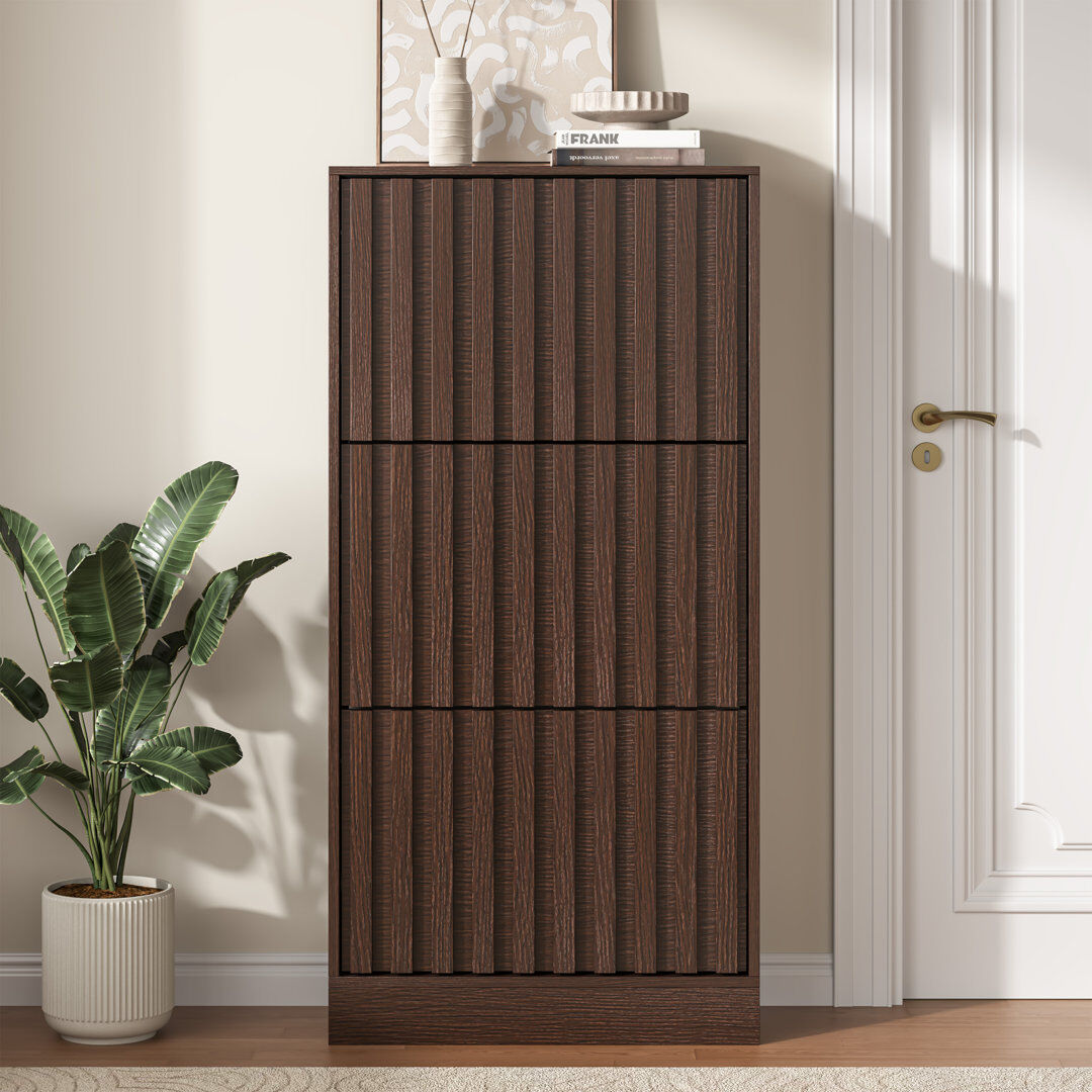 Latitude Run 12 Pair Shoe Storage Walnut 12