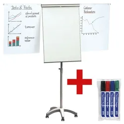OTTO Office Flipchart »Mobil« inkl. 4er-Pack Flipchart Marker silber, 200 cm