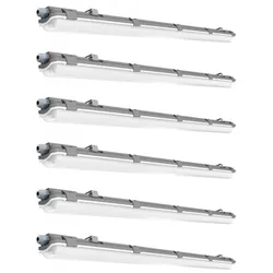 6er Set LED Wannen Lampen Tages-Licht Lager Hallen Decken Leuchten Garagen Werkstatt Strahler