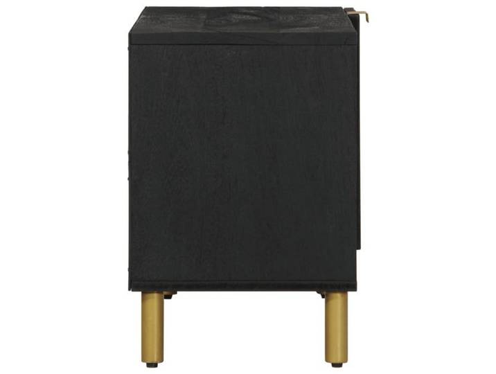 Moderne Meuble TV BURKE TABLE TV/HIFI noir 80x33x46 cm bois d'ingénierie AA2406