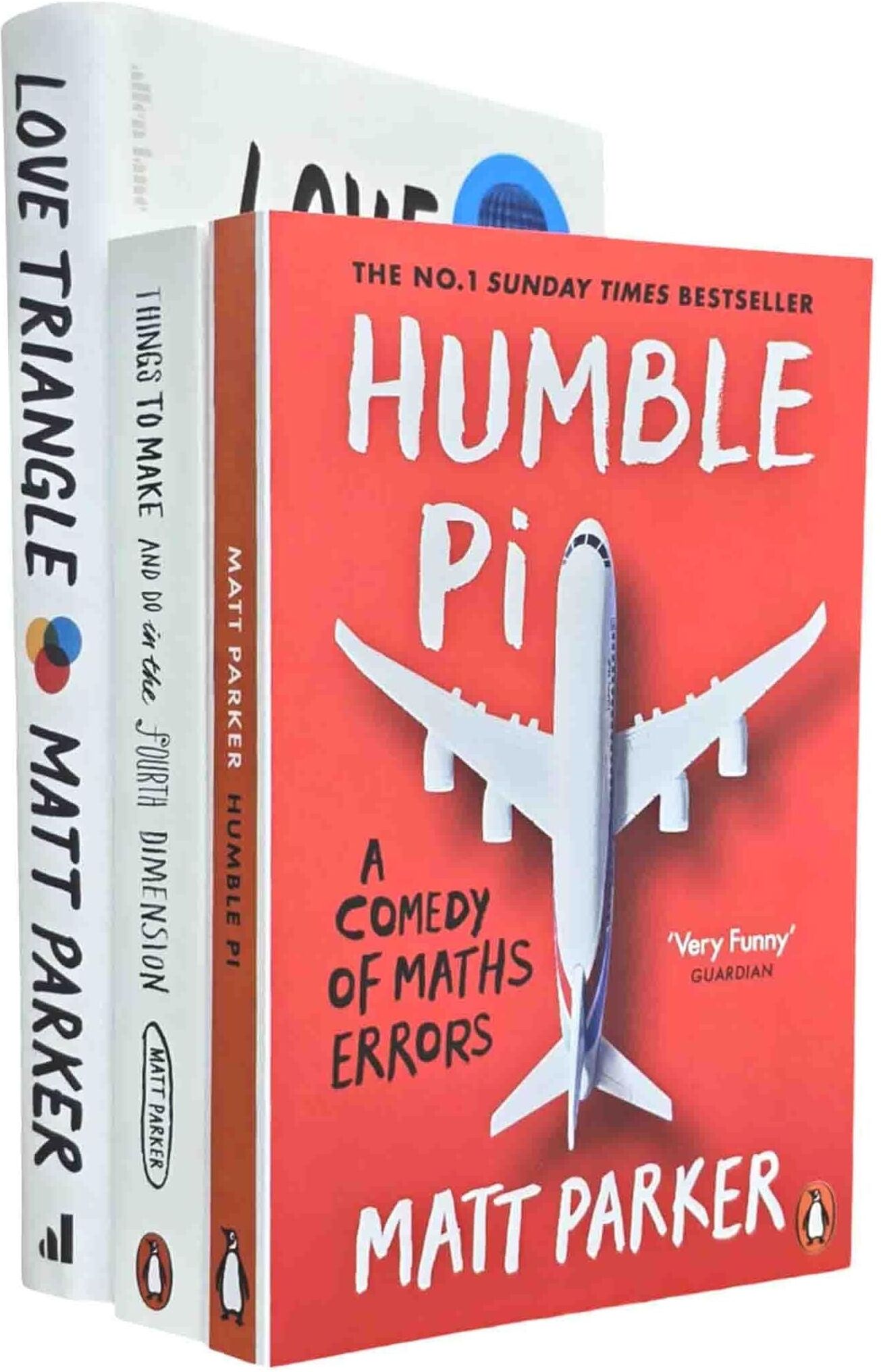 Penguin Matt Parker 3 Books Collection Set (Things to Make and Do in the Fourth Dimension, Humble Pi and Love Triangle[Hardback])