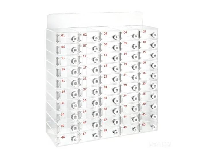 Dtyubfg Handy-Schließfach, Acryl Handy Aufbewahrungsspind - Transparent,mit Türschlössern und Schlüsseln, Wandmontierter Schrank, Taschenbüro, Klassenzimmer, Fitnessstudio, Box