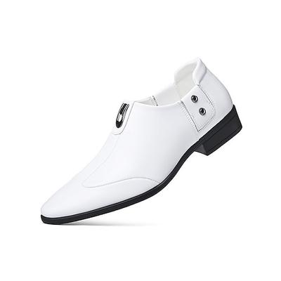 Weiße Herren-Loafer, klassisches Slipper-Design mit schicken Details, bequemer Stil für Hochzeiten, Kirche und formelle Zeremonien