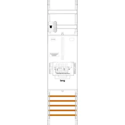 f-tronic 7141501 Zählerfeld Z1BL-ZSK-HSP, 1-feldrig, H=1050mm, 1-3.HZ, lange Kabel, 1 ZSK-Set, 1 HSP Z1BLZSKHSP