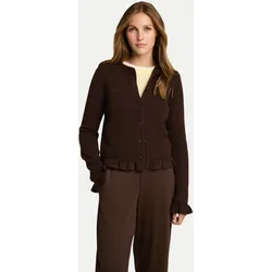 Cardigan mit Rüschen Braun S