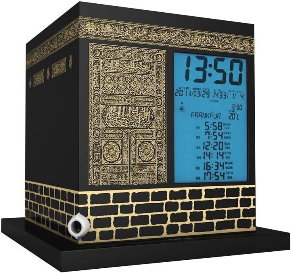 Automatisch Azan Horloge voor 2000 Steden - Volautomatische Gebedsklok met Qibla Indicator