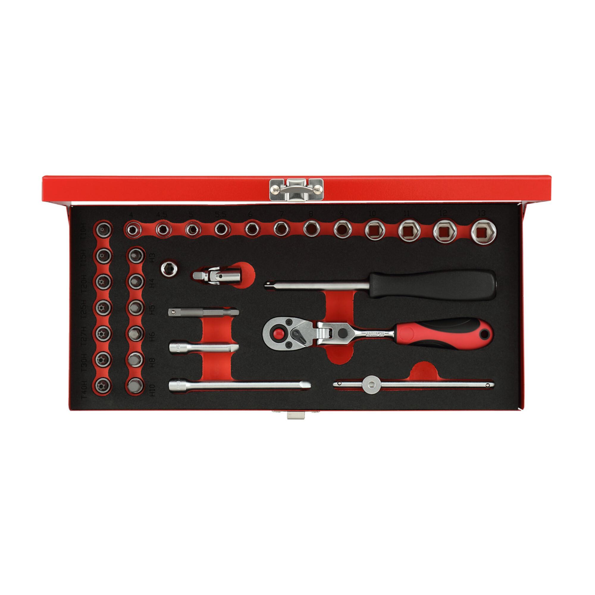 Gedore R49044033 Steckschlüssel-Satz 1/4" 4-13mm 33-teilig ; Gedore Red (3300004)
