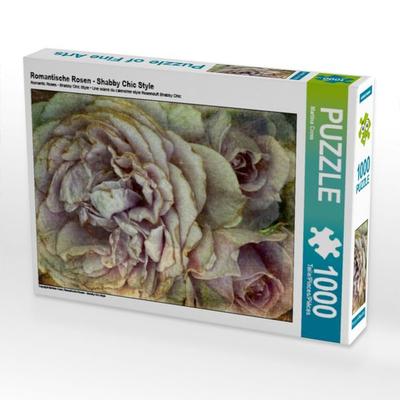 CALVENDO Puzzle Romantische Rosen - Shabby Chic Style | 1000 Teile Lege-Größe 64x48cm Foto-Puzzle für glückliche Stunden