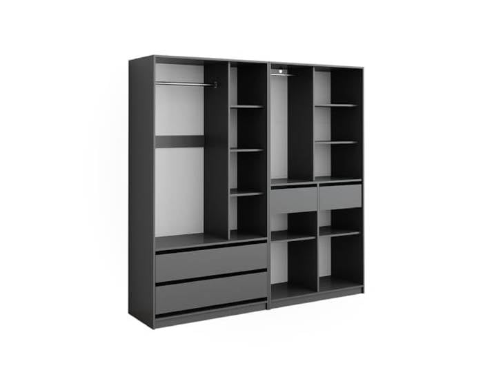 Vicco Kleiderschrank Elmo, Anthrazit, 200 x 200 cm 2er Set, für flexible Aufbewahrung verschiedenster Kleidungsstücke