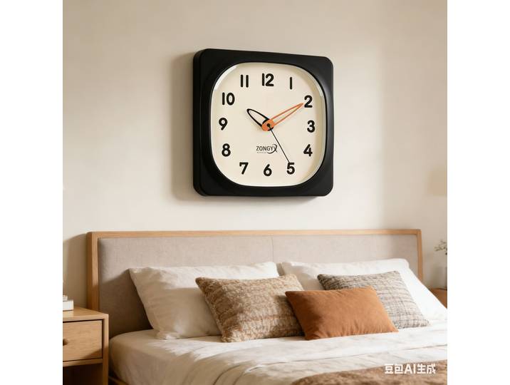 Horloge murale pour salon, nouvelle horloge carrée simple et moderne pour chambre à coucher, silencieuse, sans poinçonnage, haut sens, 2026