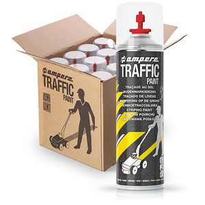 AMPERE Markierungsspray Traffic Paint, rot, Langzeit, 12 Dosen je 500 ml