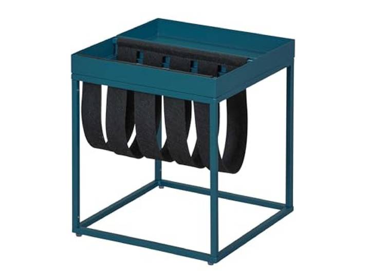 Inter Link - Table Basse - Porte-revues - Table Fonctionnelle - Bleu - métal laqué - avec Porte-revues - Laine Bouillie - Club NY
