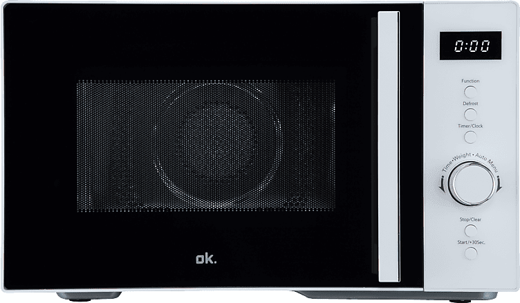 Microondas con grill - ok. OMWC 2324 DW, 900W, 1000W potencia Grill, 23L, 10 programas, Blanco