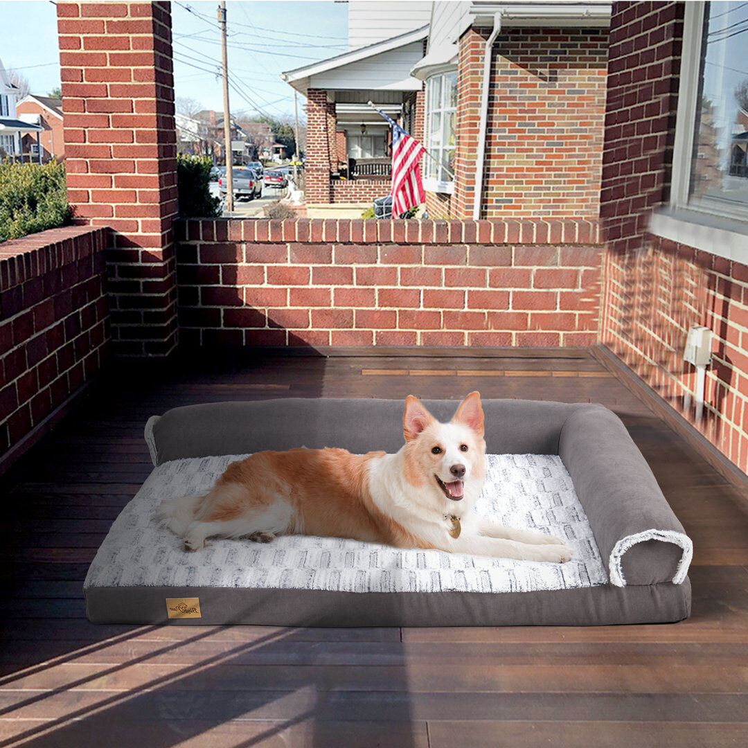 UNHO Orthopedic Fleece Pet Bed Gray Extra Large (71 - 90 lbs)