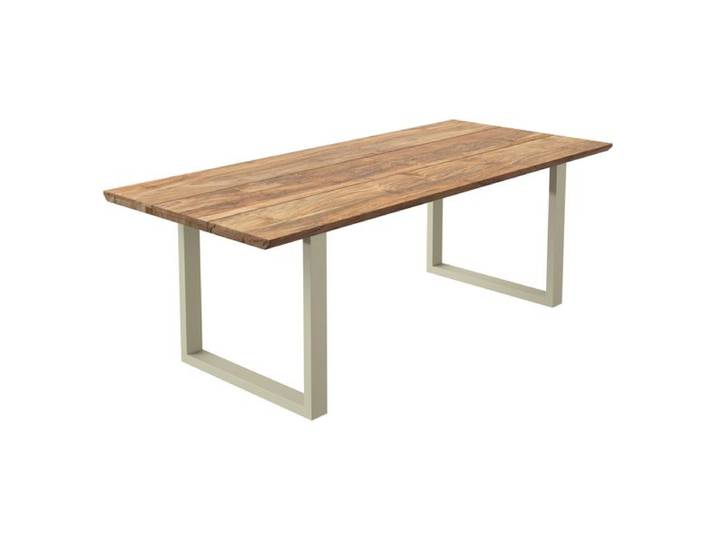OUTLIV. Negara Gartentisch 220x100cm Edelstahl/Teak recycelt Schweizer Kante Sand