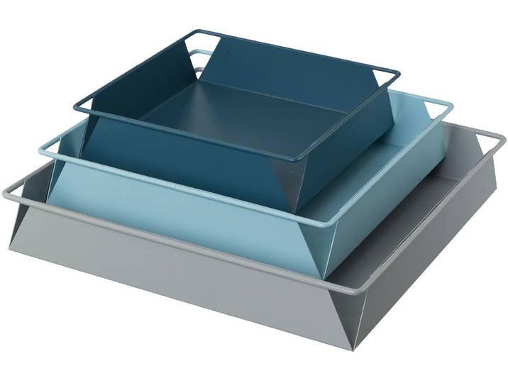 Tablett GOODPRODUCT Nilsby , bunt, B:21cm H:5cm L:21cm, Metall, Tabletts, Tablett