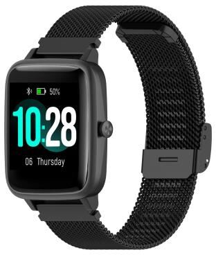 Everyday Crate Stainless Steel Mesh Watch Band Snap Fit Replacement Watch Strap For Smartwatches black