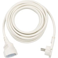 Verlängerungskabel, 1x Winkel-Flachstecker weiß, 5 Meter