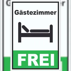 HB-Druck Gästezimmer FREI HOCHKANT Aufkleber A2 (420x594mm)