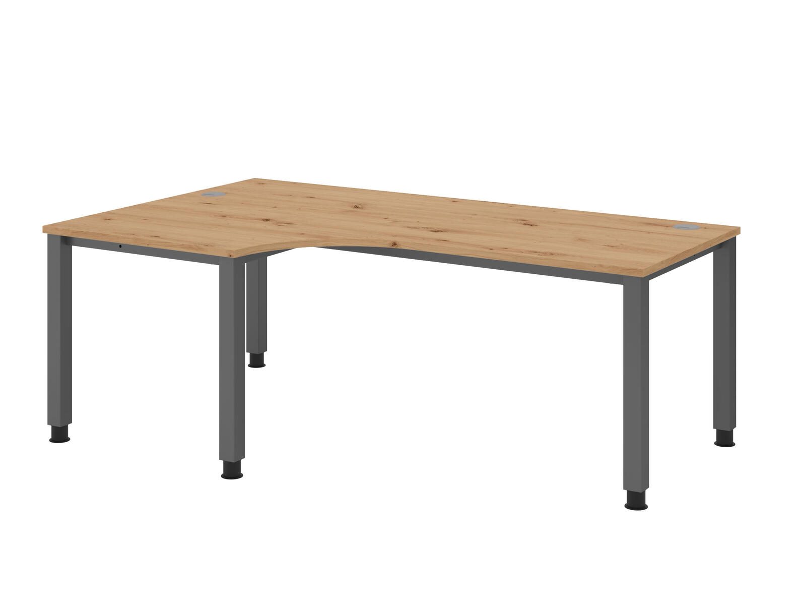 HAMMERBACHER VQS82/R/G höhenverstellbarer Schreibtisch 68,5 - 81 cm Asteiche / grafit