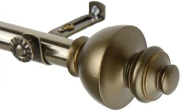 InStyleDesign Monarch Adjustable Antique Brass Curtain Rod Set - Antique Brass