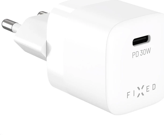 FIXED Mini GaN mit USB-C-Ausgang und Unterstützung PD 30W weiß
