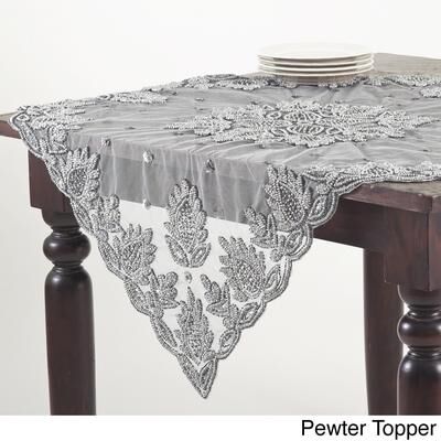 Saro Lifestyle Hand Beaded Design Table Topper or Runner