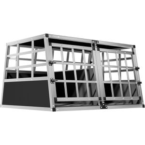CADOCA Tiertransportbox Gr. XL, aus Aluminium, 89 x 70 x 51cm, silber, Tiere bis 18kg