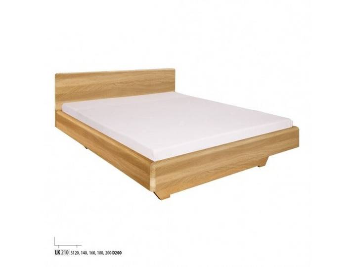 JVmoebel Holzbett Massivholz Eichenbett in Naturfarbe mit stabilen Holzfüßen (1-tlg., Bett), Made in Europa