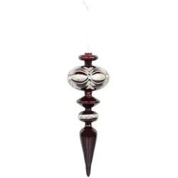 Chic Antique Ornament aus Glas mit Glitzer, H16/Ø 6 cm, cherry