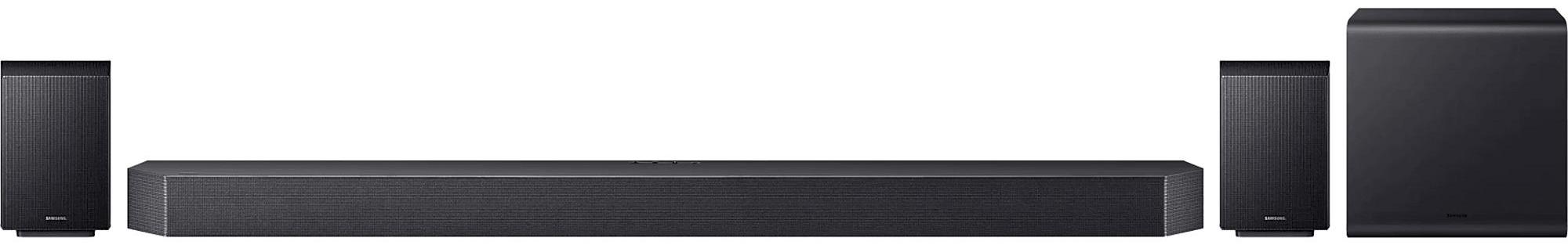 Samsung Q-series Q-Serie Soundbar HW-Q995GF 11.1.4-Kanal Subwoofer & Rücklautsprecher (2025), 11.1.4 Kanäle, DTS:X, Dolby TrueHD, Dolby Atmos, DTS Digital Surround, Dolby Digital, Game Pro, Kabellos, Separat, Titan, Schwarz