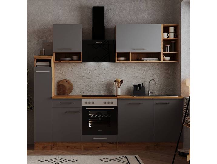 Cuisine équipée Hilde II 13 éléments 250cm Gris/Gris