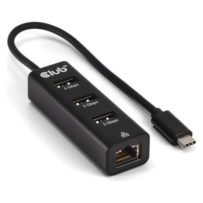 Club 3D Club3D USB-Hub USB Typ-C 3.2 > 3x USB Typ A Gigabit Ethernet retail (USB-C, 4 Ports) (CSV-1549)