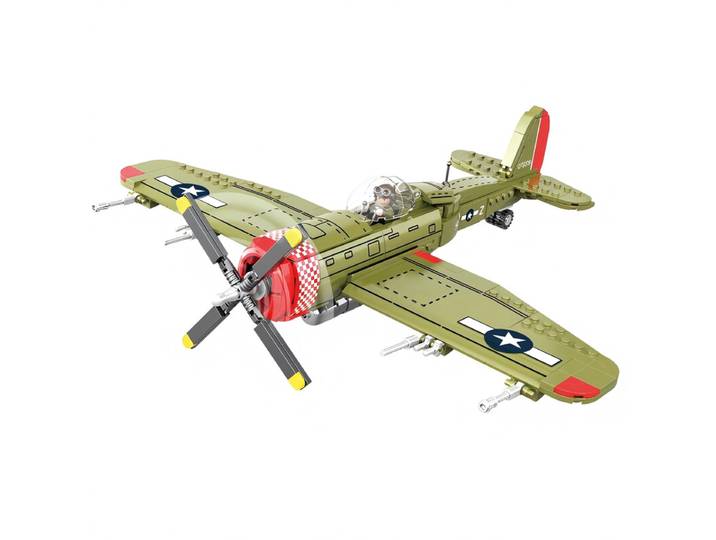 CAYI Ensemble de jouets de blocs de construction P47 FIGHTER JET 511 pièces ABS pour constructeurs passionnés