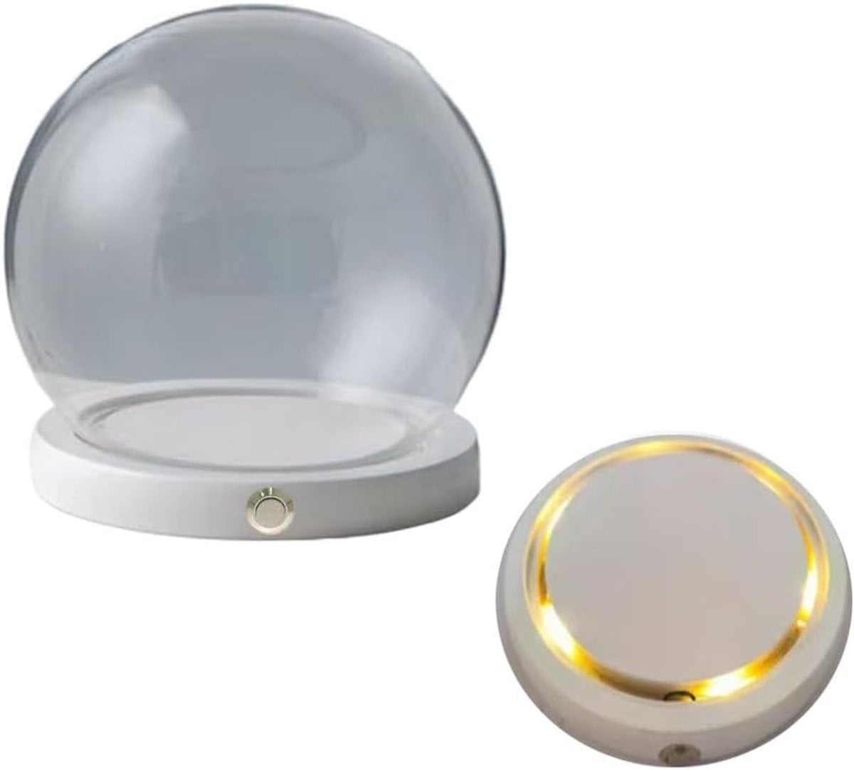 Glazen Stolp met Verlichte Basis - Transparante Decoratieve Display Koepel - 15 cm