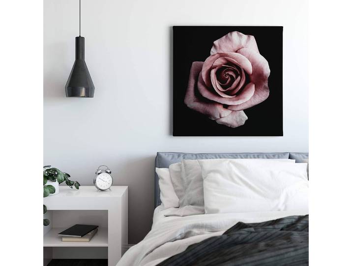 Impression sur toile Single Rose Polyester PVC / Épicéa Rose foncé 50 x 50cm