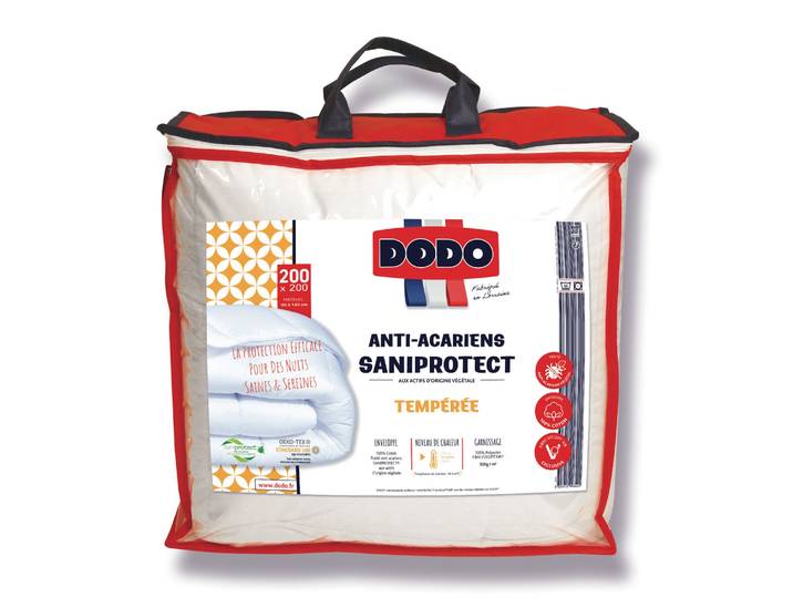 Couette Tempérée Anti-acarien 200x200cm Saniprotect DODO