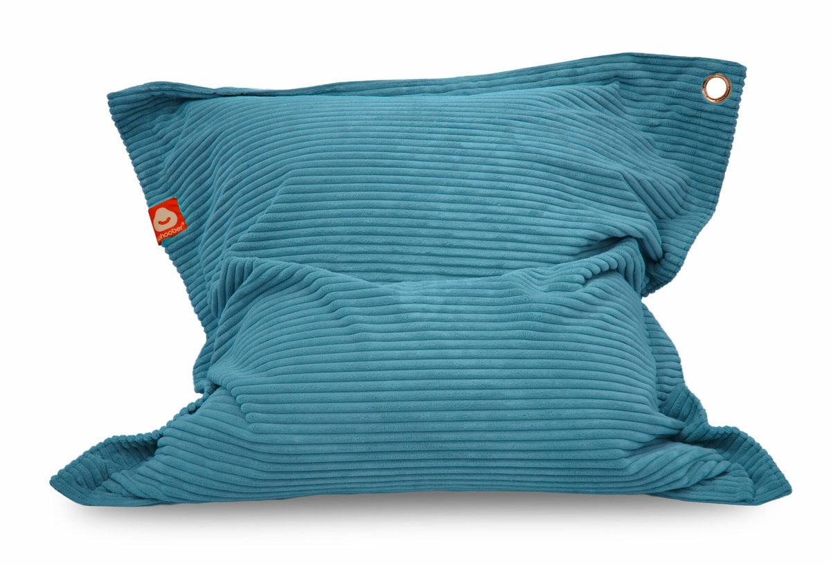 Whoober St. Tropez Rechthoekige Zitzak - Turquoise Ribfluweel